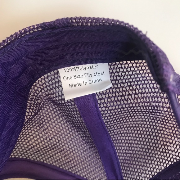 Purple & White Mesh Back Trucker Hat Adjustable Ball Cap New! - Picture 9 of 10